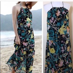 Floral backless halter Zara dress